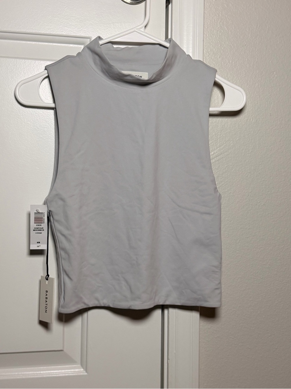 Babaton Sleeveless Mock Neck Tank - Light Gray